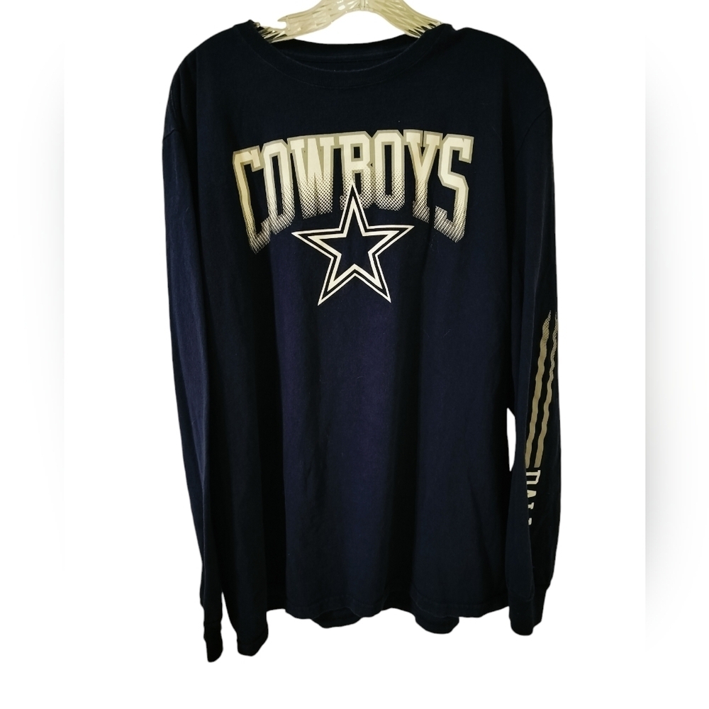 M457) Dallas Cowboys Authentic Long Sleeve Cotton Pullover Tee Size XL